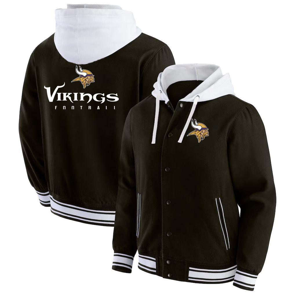 Men 2026 NFL Minnesota Vikings  jacket hoodie Black 012